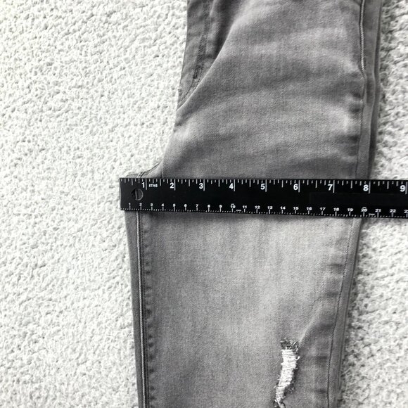 SPANX Womens Size XS Gray Distressed Raw Hem Mid Rise Skinny Ankle Jegging Jeans - Picture 16 of 16